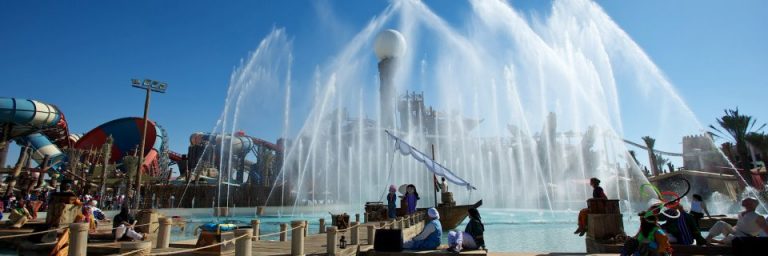 2011阿联酋阿布扎比室外水上剧场YES水世界水秀剧院日景直喷Lys拱喷摇摆 (1)